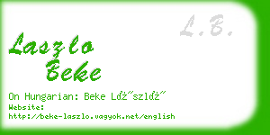 laszlo beke business card